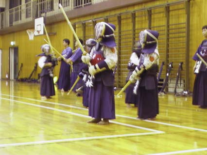 Preparing for a turn of practicing Kendo. Kendo